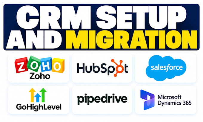 setup and migrate zoho CRM to hubspot salesforce gohighlevel or pipedrive