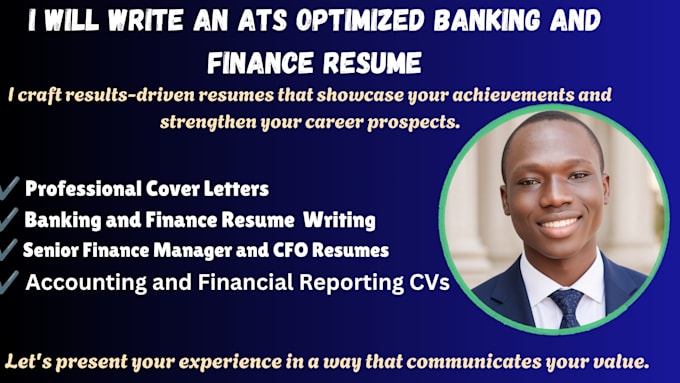 write an ats optimized banking and  finance resume