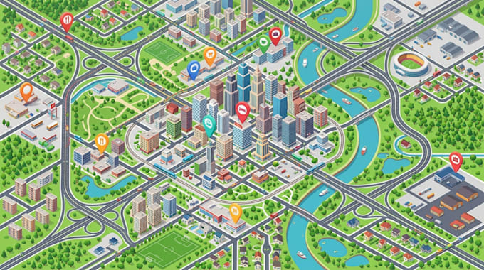create location maps, city maps, street maps, and business location guide