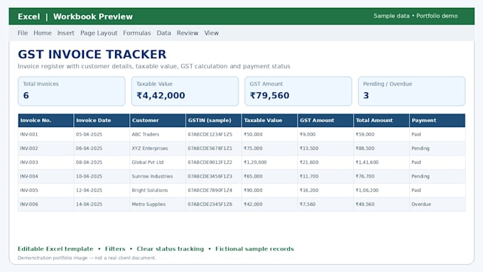 create gst invoice and e way bill trackers in excel