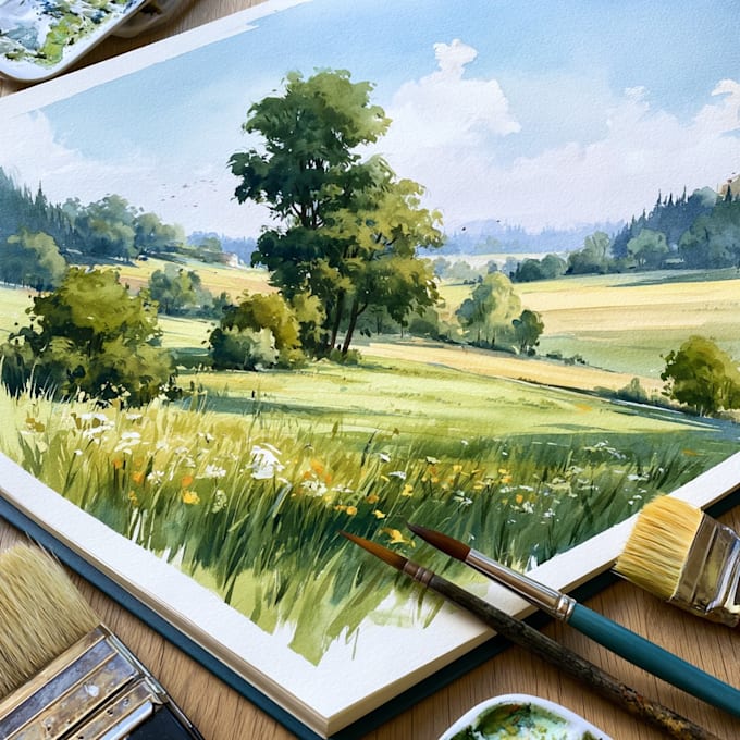 paint landscapes in watercolor