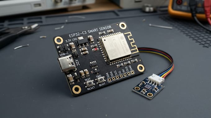 design esp32 c3 pcb for usb for usb c powewred smart sensor devices