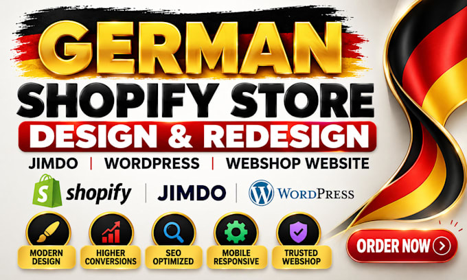 design a german shopify store redesign german jimdo  wordpress webshop website