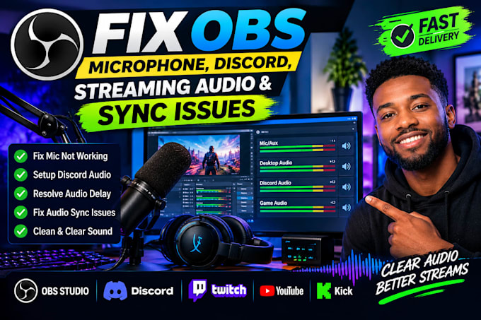 fix obs microphone, discord, streaming audio and sync issues