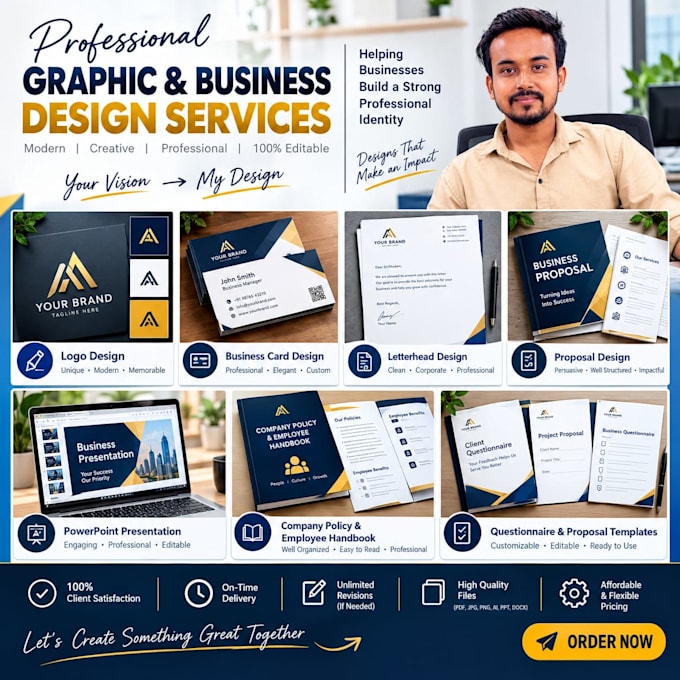 design professional corporate branding or business documents