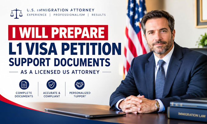 prepare l1 visa petition support documents as a licensed US attorney
