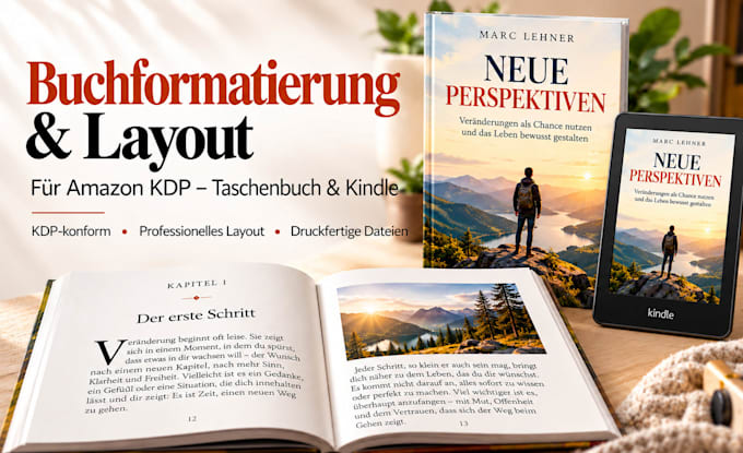 buchformatierung fur amazon KDP, kindle e book formatierung, buchgestaltung
