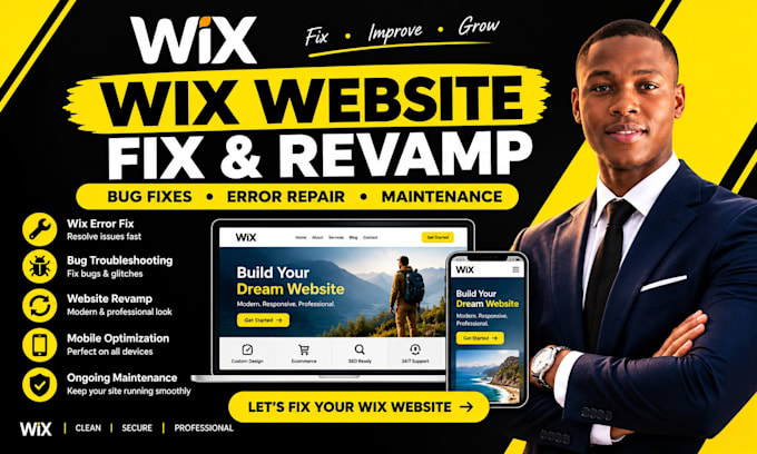 fix wix revamp wix website wix errors bugs wix maintenance redesign wix website