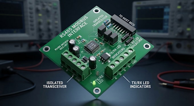 design industrial rs485 modbus communication pcb