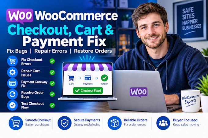 fix wordpress woocommerce checkout, cart, payment gateway, order bugs errors php