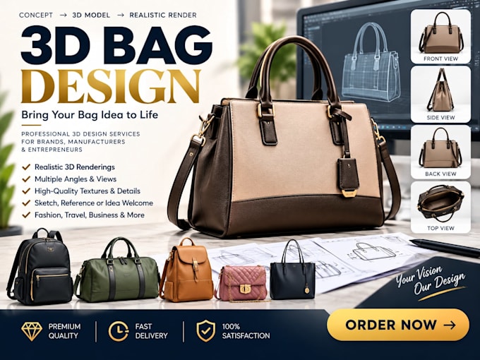 create custom 3d bag designs with realistic product rendering