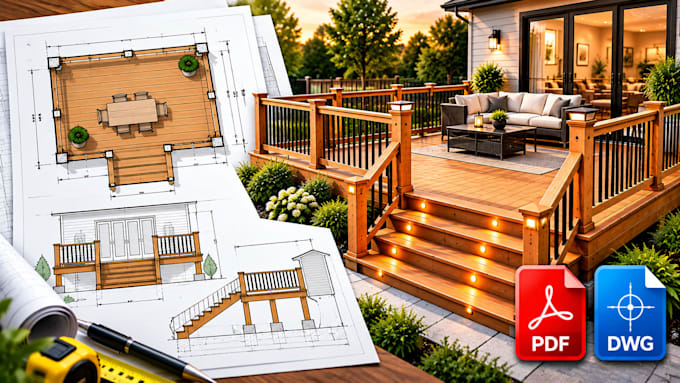 draw deck permit plans and construction drawings for permit applications