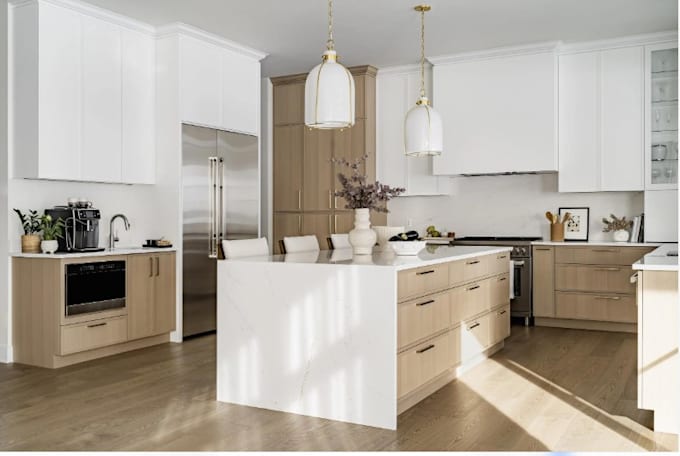 create 2d, 3d floor plans, kitchen layout, cabinet rendering and cad drawings