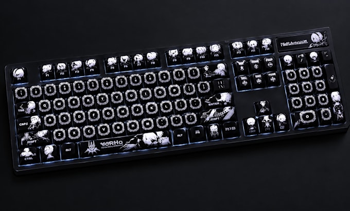 design custom keycap artwork, anime themes and keyboard layout sets