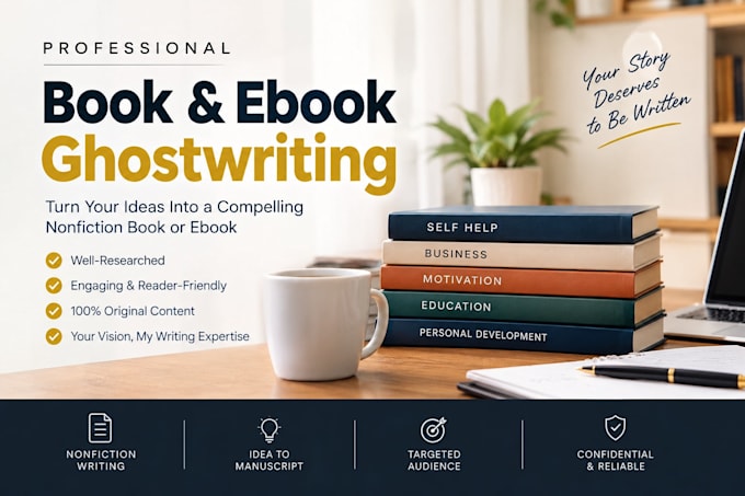 ghostwrite nonfiction book or ebook professionally