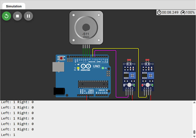 write and debug arduino code for sensors and motor control