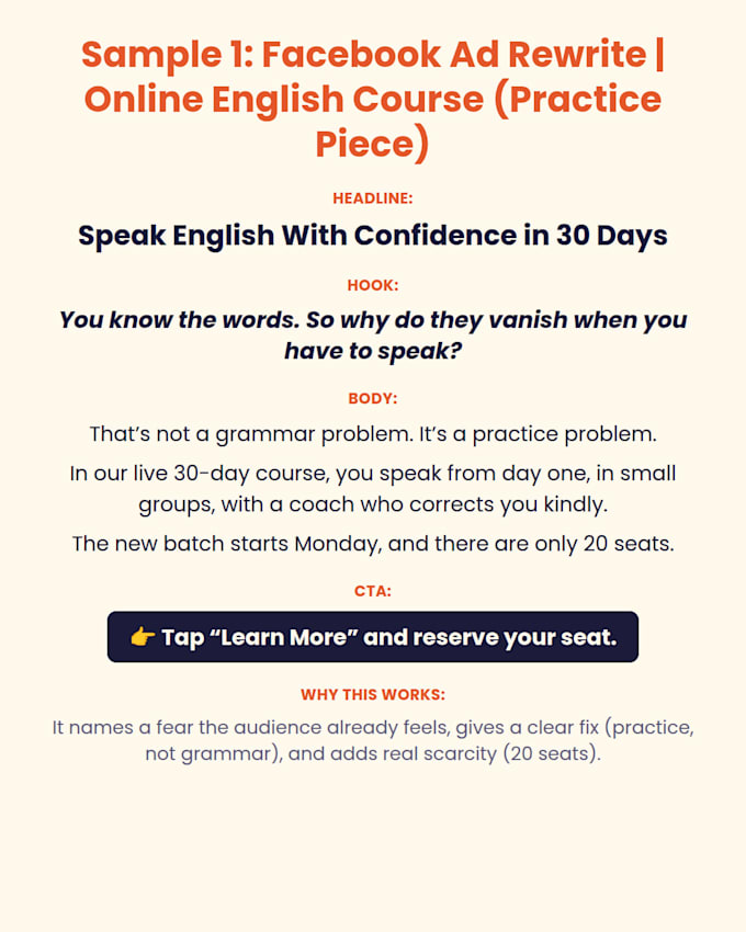 write high converting facebook ad copy that gets you leads