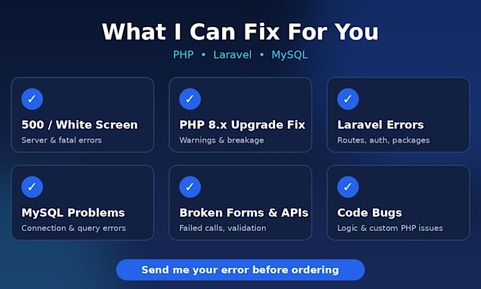 fix PHP and laravel errors, bugs and upgrade issues