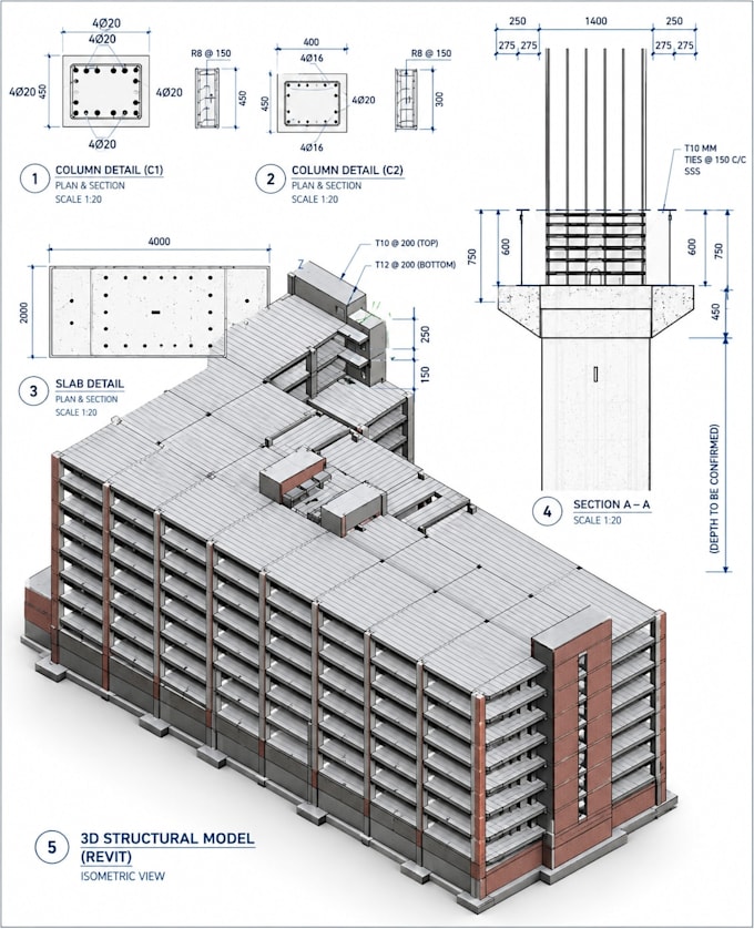 create structural bim models and detailed revit drawings