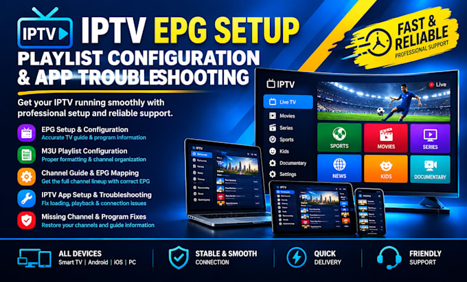 configure iptv epg and playlists, and troubleshoot iptv apps