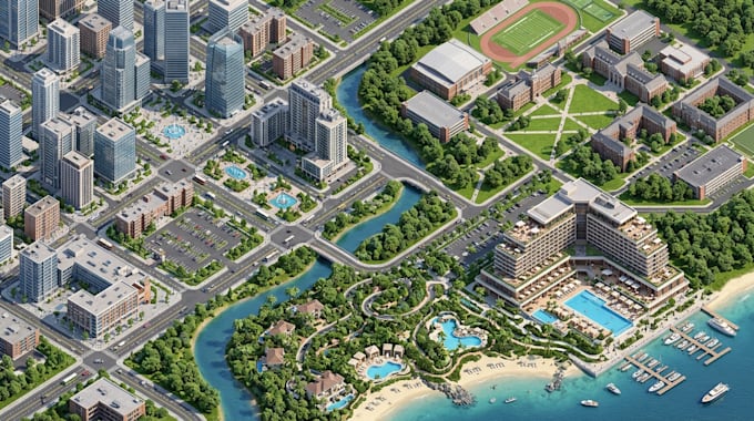 do isometric interactive map, city, campus, hotel map, location clickthrough map