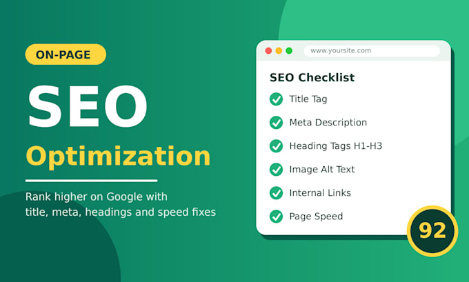 do complete on page SEO optimization or website optimization