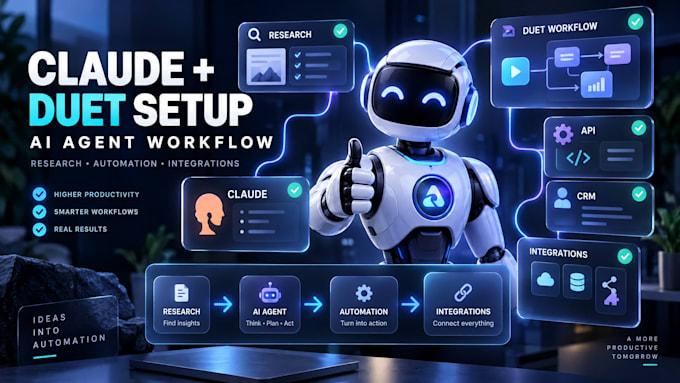 setup configure claude duet workflow animated ai agent integrations research