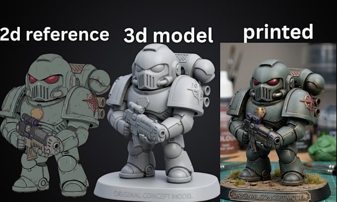 convert your 2d image sketch  photo to 3d printable stl 3mf file