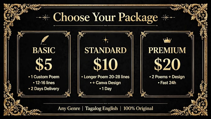 write a custom poem and a long message for any genre