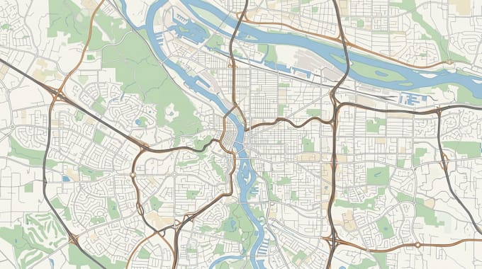 create vector road maps, 2d street maps, city layouts and route guides