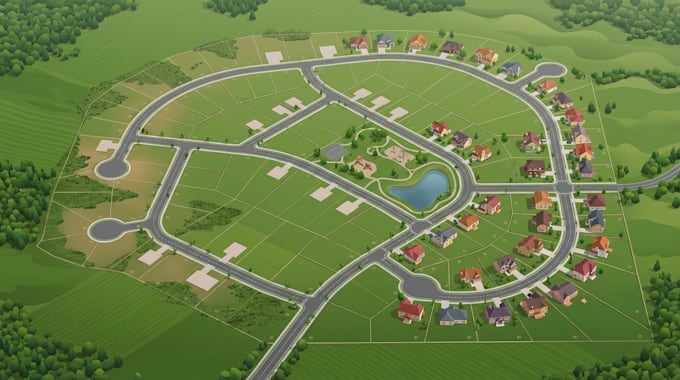 create estate map, subdivision plans, parcel layout, and property map