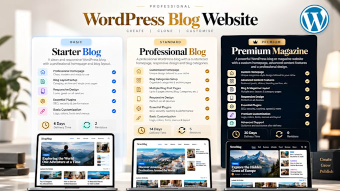 design a professional wordpress blog website