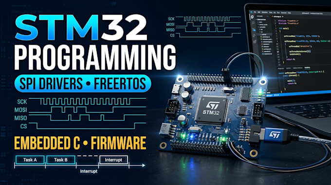 build stm32 firmware,microcontrollers with spi drivers and freertos applications