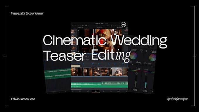 edit a cinematic wedding teaser or save the date video