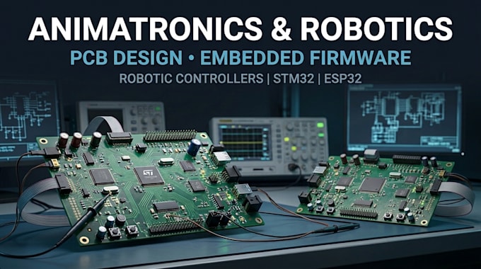 design animatronics electronics, robotic controllers, and embedded firmware