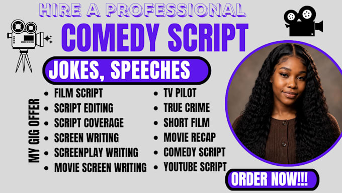 write stand up funny comedy script, hilarious comedy script, jokes and speeches