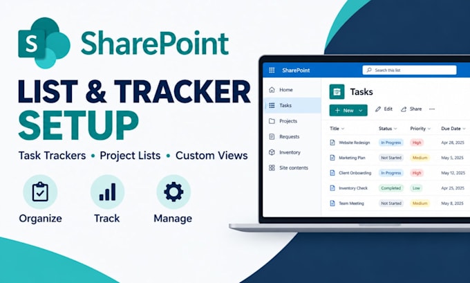 create sharepoint lists, custom views, and business trackers