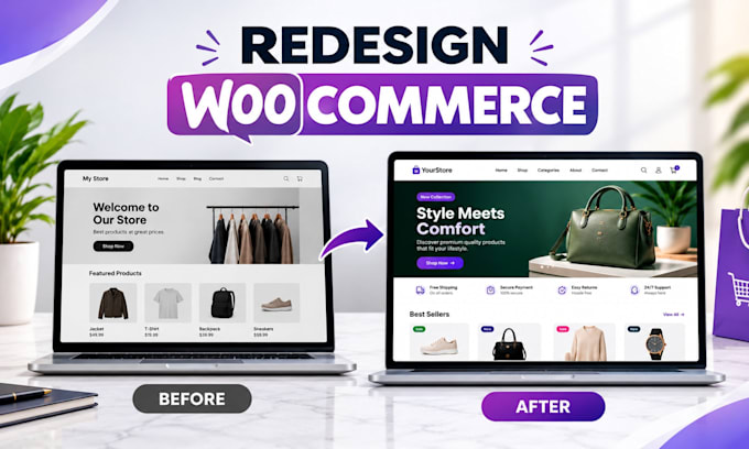 redesign your woocommerce store and wordpress website