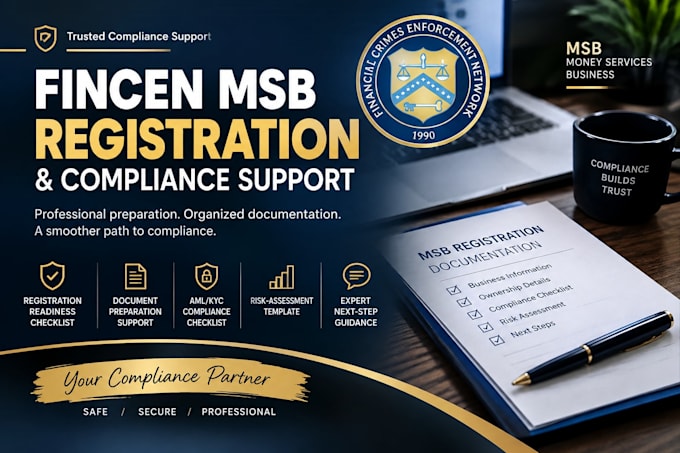prepare fincen msb registration documents and compliance support