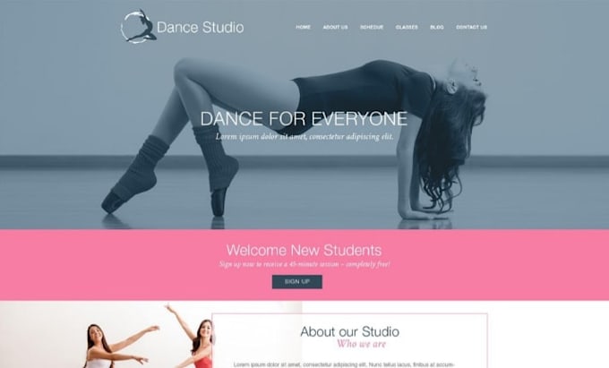 build squarespace dance studio website dance school class registration website