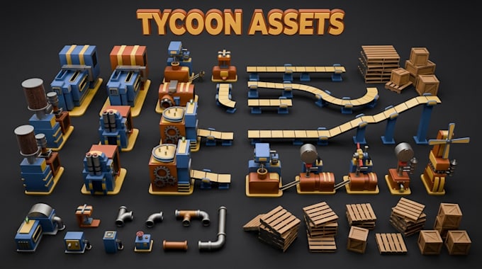 create roblox simulator asset packs, tycoon machines, props and low poly models