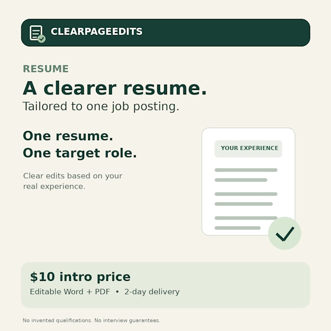 tailor your existing resume to one job description