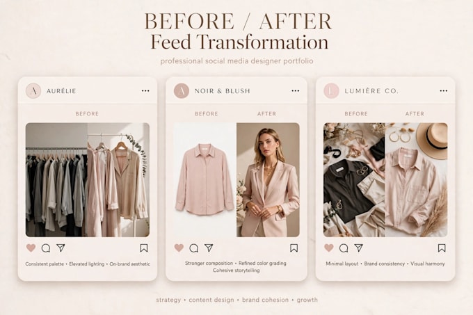 design 3 modern aesthetic instagram post for your brand