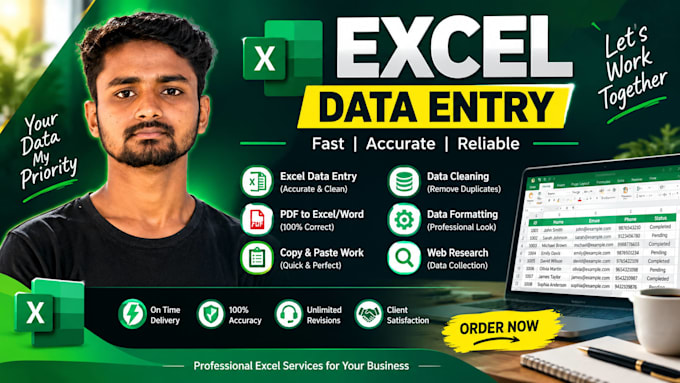 do excel data entry and spreadsheet formatting