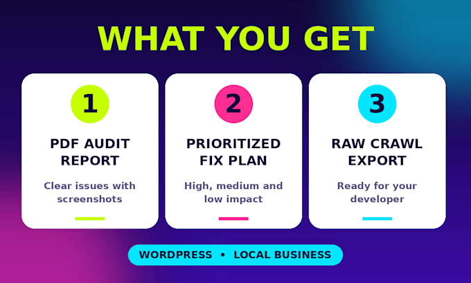 do a screaming frog technical SEO audit for a wordpress local business