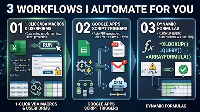 automate excel and google sheets with vba, macros, apps script, formulas