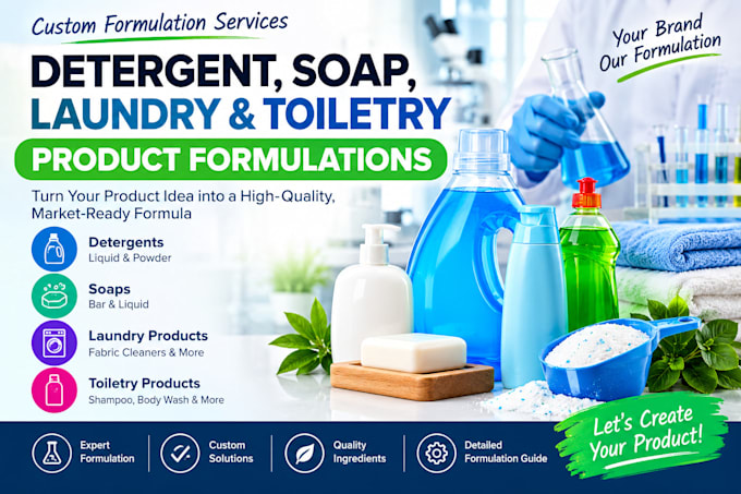 create professional detergent, soap, laundry and toiletry formulas