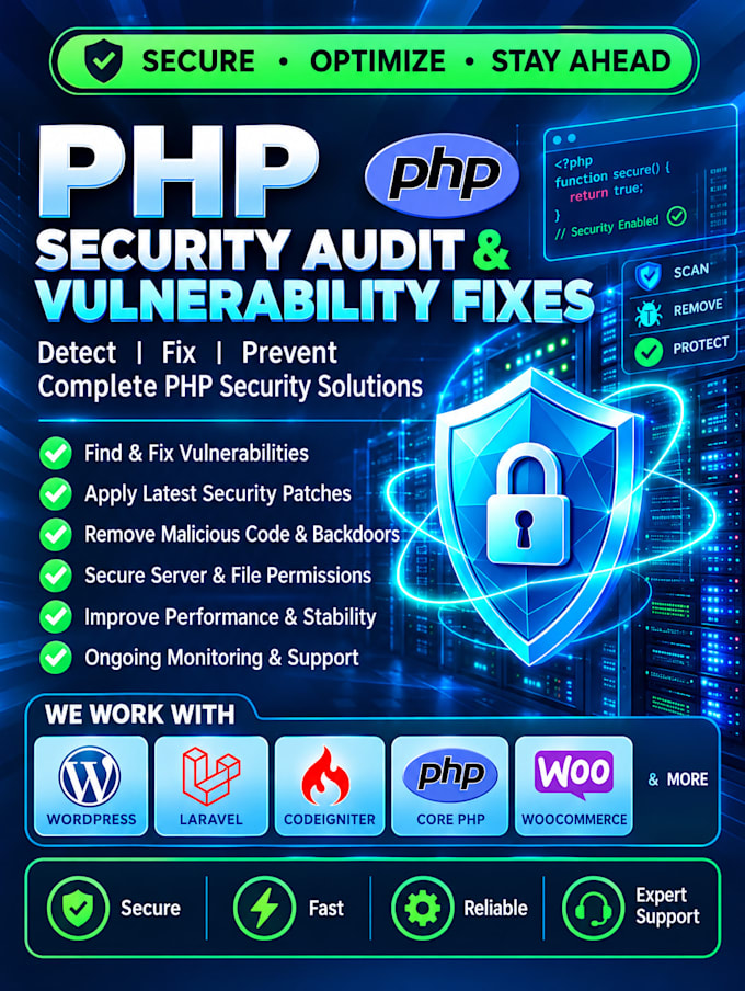 fix PHP website issues, vulnerabilities and security