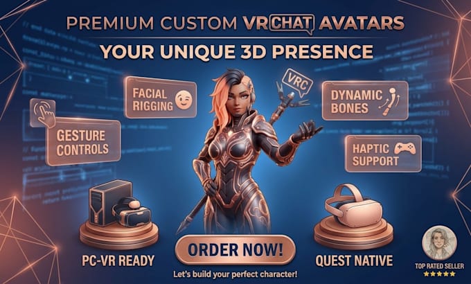 create custom 3d rigid live 2d vtuber model anime character vr chat avatar