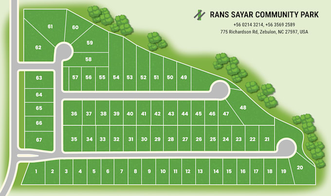 draw a professional 2d site plan or property map in illustrator
